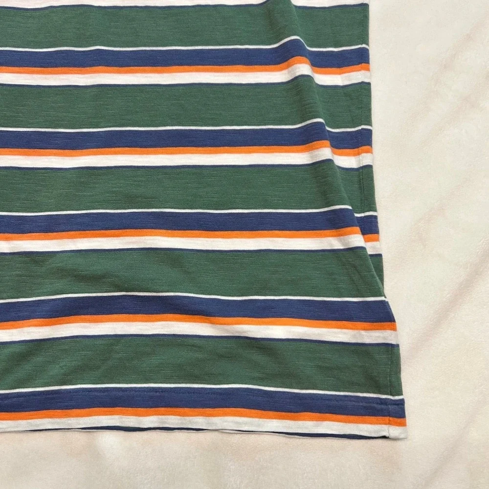 Polo Ralph Lauren Mens XL Classic Fit Striped Pocket T-Shirt Green Blue Orange